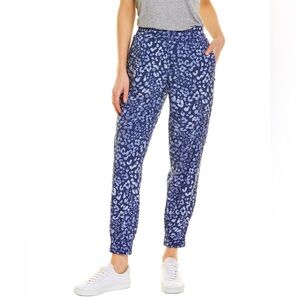 TOMMY BAHAMA Women's Blue Leopard Print Islandzone Pull-On Jogger Pant SZ M
